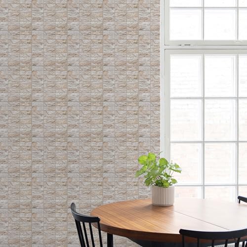 Main Street Peel and Stick Wallpaper Tiles, Stone Wall, 24-Pack - color: Stone Wall