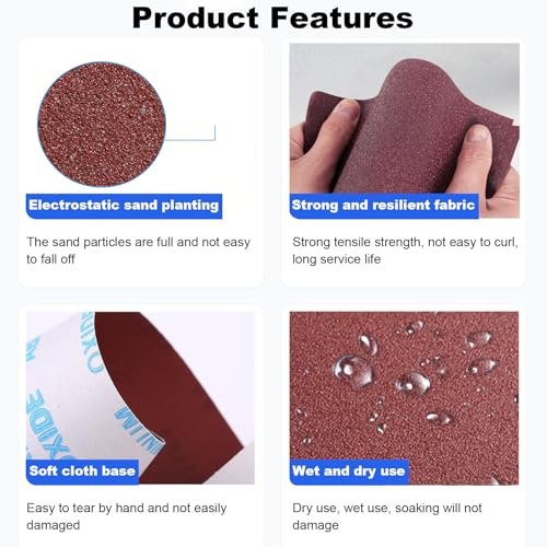 SEIWEI 120 Grit Sandpaper Roll, 1 Meter x 100mm Emery Cloth Roll, Continuous Abrasive Wet Dry Sanding Roll for Wood Furniture, Metal Polishing, Automotive Finishing, Flexible & Durable - size: P120