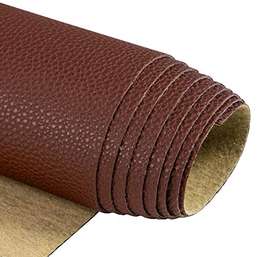 TORRAMI Soft Faux Leather Fabric, 1 Yard 54 x 36 in, Coffee PU Leather - color: Coffee, size: 1 Yard (54 x 36 inch)