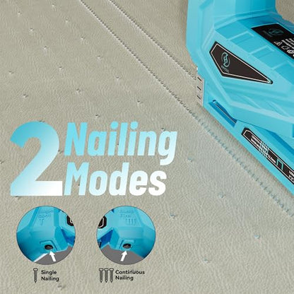 Battery-Powered 3-in-1 Brushless Nailer and Stapler - color: Blue-10