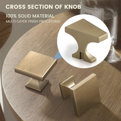 Peaha 15 Pack Champagne Bronze Cabinet Knobs, Square Drawer Knobs - color: Champagne Bronze