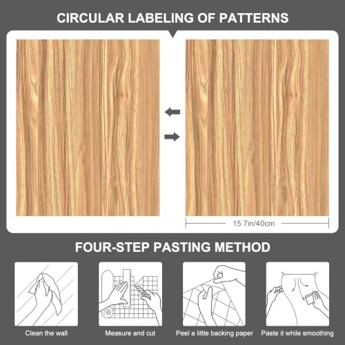 Retro Wood Grain Wallpaper 15.7"x472" - color: Wood Grain 5, size: 15.7" x 472"