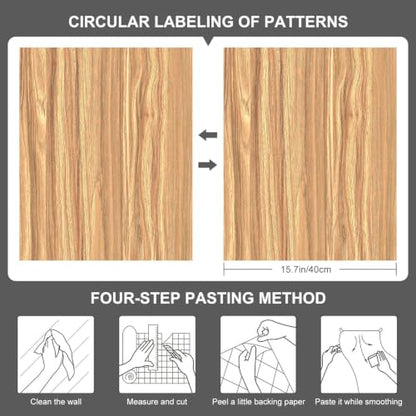 Retro Wood Grain Wallpaper 15.7"x472" - color: Wood Grain 5, size: 15.7" x 472"