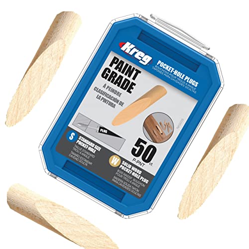 Kreg Solid-Wood Pocket-Hole Plugs, Paint Grade, P-PNT 50 Count - color: Paint Grade Plugs