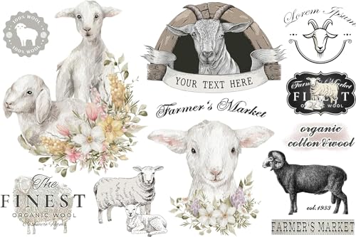 UV DTF 4 Sheet Morning Farmhouse Rub on Transfers, Farmhouse Fresh Craft Transfers for Furniture Farmhouse Theme Style Rub on Transfers for Decorate Doors Wall Window Mirrors Calendars Vases