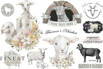 UV DTF 4 Sheet Morning Farmhouse Rub on Transfers, Farmhouse Fresh Craft Transfers for Furniture Farmhouse Theme Style Rub on Transfers for Decorate Doors Wall Window Mirrors Calendars Vases