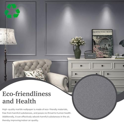 Dimoon 17.7''x236'' Peel and Stick Wallpaper Grey Contact Paper for New Environmentally Friendly Materials Thickening Upgrade Embossed Renter Friendly Gray Wall Paper Modern Vinyl Countertop Bedroom - color: Light Gray, size: 17.7" x 236"