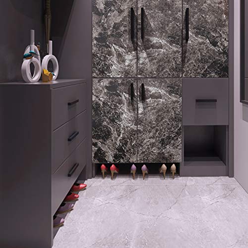 Livelynine 36 Inch Kitchen Countertop Contact Paper Waterproof Dark Marble Contact Paper for Countertops Peel and Stick Wallpaper Bathroom Counter Top Vinyl Wrap Laminate Desk Table Cover Removable - color: Dark marble, size: 36" x 197"
