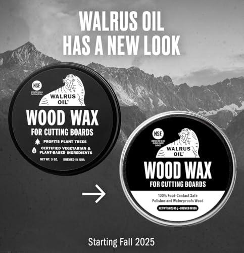 WALRUS OIL - Wood Wax, 0.75 oz Can, FDA Food-Safe, Cutting Board Wax and Board Cream - size: 0.74 Fl Oz (Pack of 1)