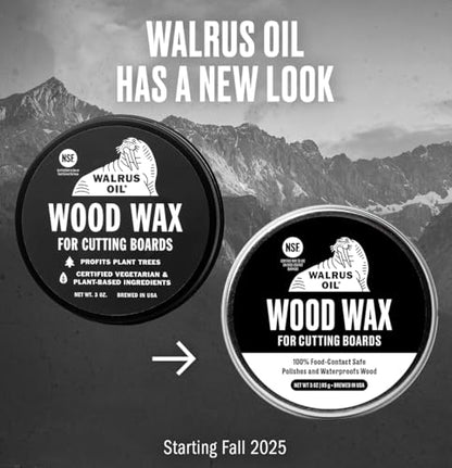 WALRUS OIL - Wood Wax, 0.75 oz Can, FDA Food-Safe, Cutting Board Wax and Board Cream (Pack of 2) - size: 0.74 Fl Oz (Pack of 2)