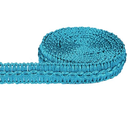 BEL AVENIR Gimp Braid Trim Cord 1.6 cm/0.63 inch Wide, 10 Yard Fabric Trim - color: Peacock Blue