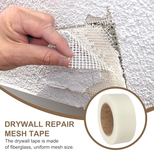 PATIKIL Drywall Repair Mesh Tape, 2 inch x 82 ft Fiberglass Repair Patch Self-Adhesive Dry Wall Joint Tape 12 Mesh Wall Hole Crack and Seam Patch, White - size: 2 inch x 82 Feet