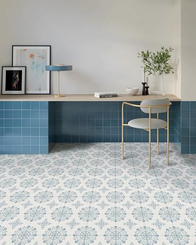 Peel & Stick Floor Tile Stickers, DIY Flooring for Kitchen, Dining Room, Bathrooms, Pet House and More, Self-Adhesive 8x8 inches,10 Pack (1640)