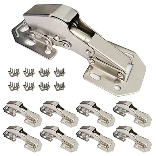 8-Pack Soft Close Hidden Hinges for Cabinet Doors Frameless Slow Close Cabinet Hinges 4" Concealed Surface Mount Hinges - size: 8 Pack