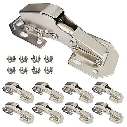 8-Pack Soft Close Hidden Hinges for Cabinet Doors Frameless Slow Close Cabinet Hinges 4" Concealed Surface Mount Hinges - size: 8 Pack