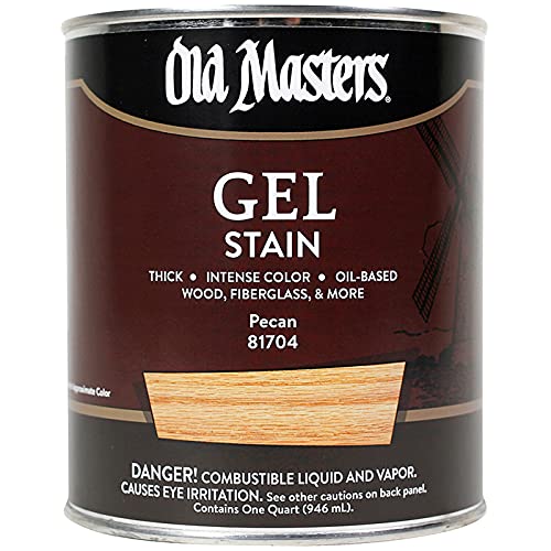 4-Pack of 1 qt Old Masters 81704 Pecan Gel Stain Oil-Based Stain - color: Pecan, size: 1 Quart (Single)