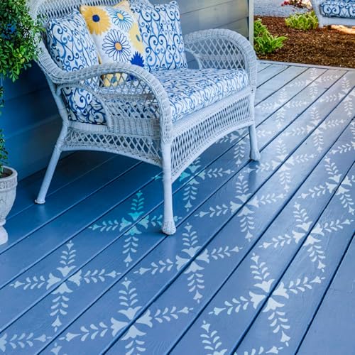 2 Pcs 12" x 12" Tile Stencil Painting Stencil for Walls and Floors - Reusable - Stencils for Painting - Stencil for Home Decor (Vine Wreath) - style: Vine Wreath