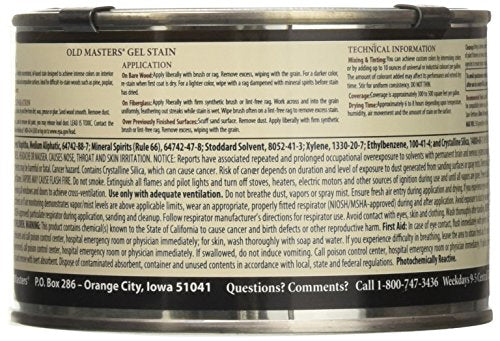 Old Masters 80308 Oil Based Gel Stain, 1 Pint, Cherry, 16 Fl Oz - color: Cherry, size: 1 Pint