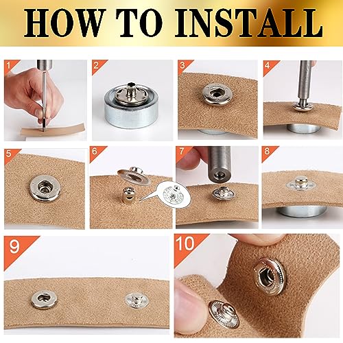 NXTOV Metal Snap Buttons with Setter Tools, 120 Sets, 12.5mm - style: 12.5mm