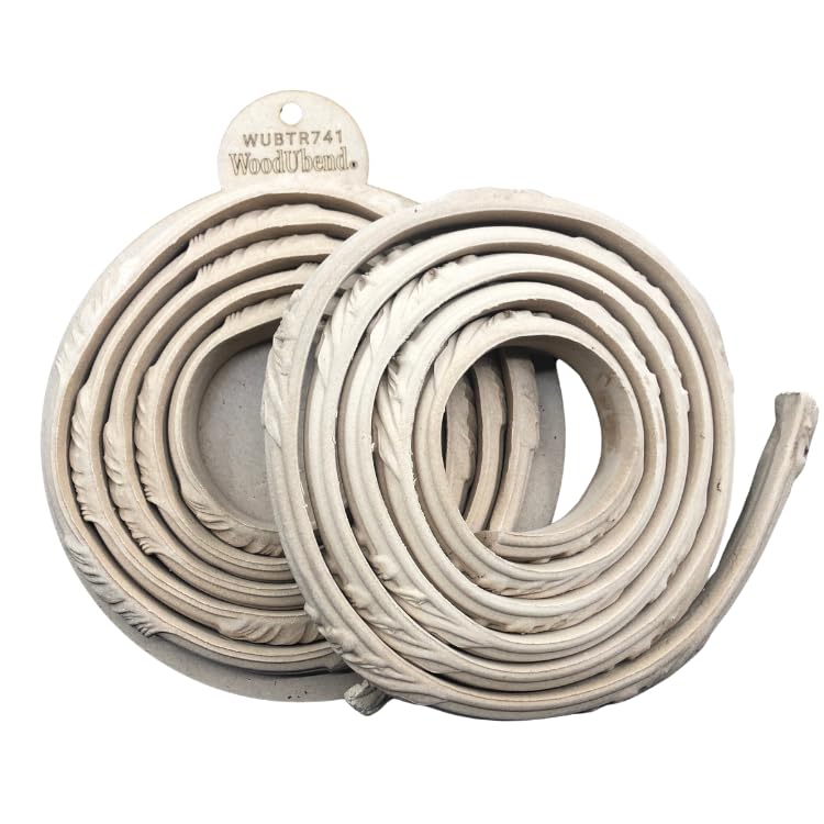 WoodUBend Pack of Two Acanthus Leaf Fluting Trims TR741-215x2.3x1cm - Heat Bendable & Flexible Wood Trims - DIY Craft, Furniture & Home Decor - Easy to Apply & Paint - size: TR741WUB