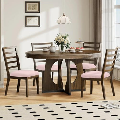 Smiry Velvet Seat Covers for Dining Room Chair Set of 2 - color: Light Pink, size: Set of 2