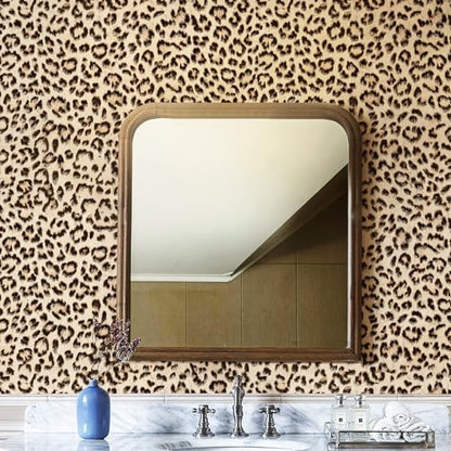 HueBurst Leopard Peel and Stick Wallpaper 17.3"x240" Cheetah Contact Paper Self Adhesive Brown Wallpaper Removable Waterproof Art DIY Wall Paper for Bedroom Living Room (28.8sq.ft.) - size: 17.3" x 240"