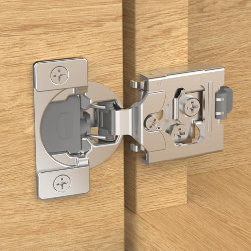Onemake 20 Pack 1/2" Overlay Soft Close Cabinet Hinges, Clip-on Plate, 105° Smooth Slow Self Closing, 3D Adjustment, Face Frame Concealed Hardware Replacement, Hidden Hinge for Kitchen Cupboard