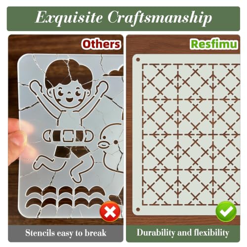 Geometric Texture Stencils for Crafts Reusable 31Pcs Stencils(5.1X5.1 Inch) - color: Texture 32