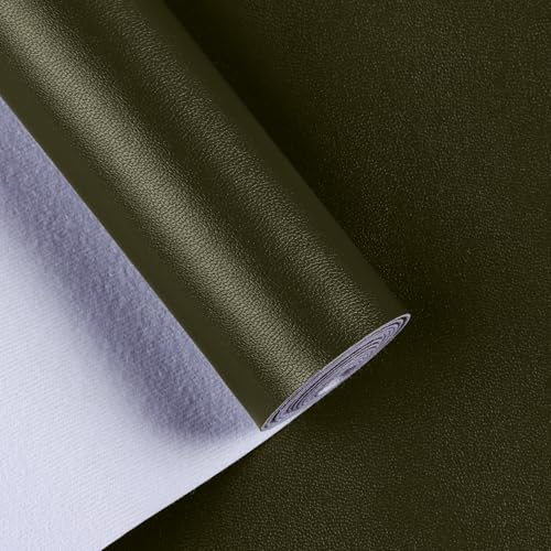 Vinyl Faux Leather Upholstery Fabric,Soft Smooth Surface,Marine Vinyl Faux Leather Sheets,Replacement Renovate for Upholstery Muscle Car,Furniture,Sofa. (Dark Green-1Y, 1 Yard) - color: Dark Green-1y