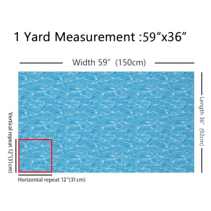 Feelyou Ocean Waves Fabric by The Yard Soft 10 Yards - color: Multi 02, size: 10 Yards