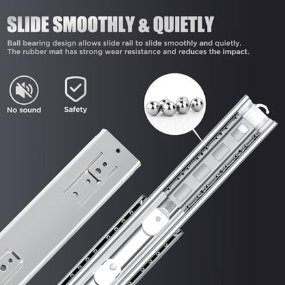 SLIDEWAY 200 Lbs Soft Close Heavy Duty Drawer Slides 1 Pair 14 16 18 20 22 24 26 28 Inch Full Extension Ball Bearing Sliding Rails Cabinet Runners Tracks Tool Box Glides-Soft Closing 14" - color: 51mm Soft Close, size: 14 Inch
