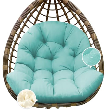 Egg Chair Cushion Replacement, Waterproof Outdoor Hanging Egg Chair Cushion Hammock Swing Chairs Cushions Pads, U-Shaped Thickened Cushions for Hanging Eggs Chairs, 47x33x7 Inches (Teal) - color: Teal