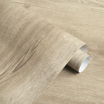 GloryTik 393.7"X17.7" Light Brown Wood Grain Contact Paper Faux Wood Peel and Stick Wallpaper Wood Removable Self Adhesive Waterproof Wallpaper - color: Light Brown, size: 17.7" x 393.7"