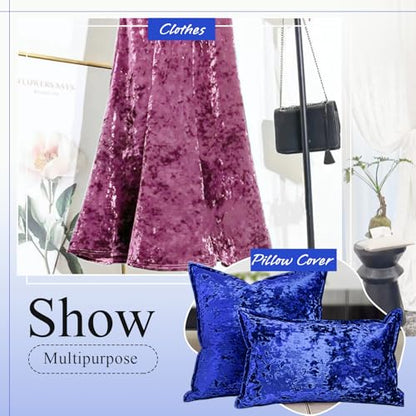 1 Yard 63" Wide Royal Blue Stretch Crushed Velvet Fabric - color: Royal Blue, size: 1 Yard