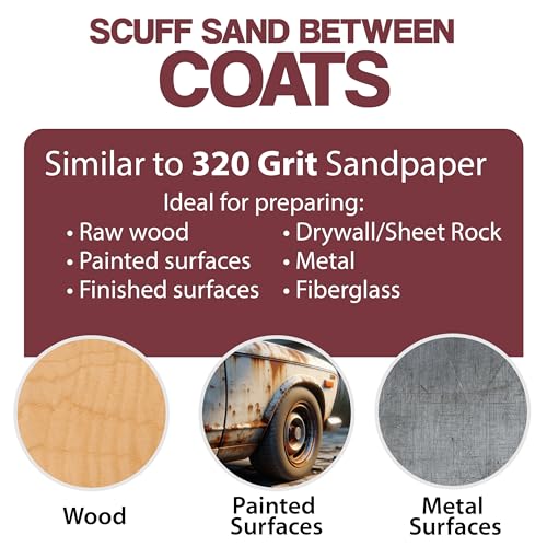 6" X 9" Non-Woven Grey Scuff Pads 320 Grit - 10 Pack (Maroon) - color: Maroon, size: 6" x 9"