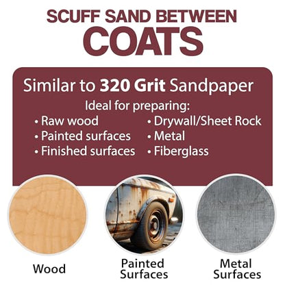 6" X 9" Non-Woven Grey Scuff Pads 320 Grit - 10 Pack (Maroon) - color: Maroon, size: 6" x 9"