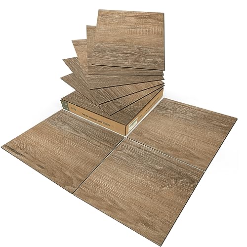 Art3d 30-Pack Peel and Stick Vinyl Floor Planks, 12" x 12", Light Brown Ash - color: Light Brown