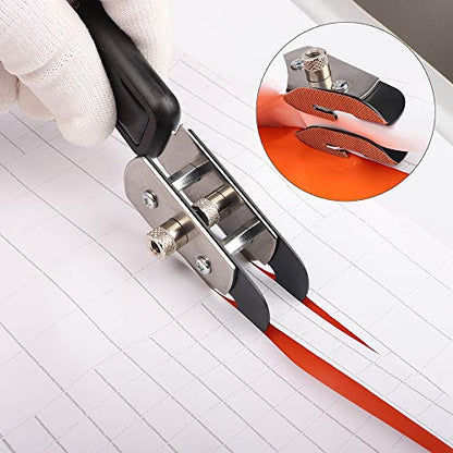 Gomake Vinyl Backing Cutter Dual Blades Two Cuts in One PTFE Coating Safety Film Cutting Knife for Backer Strip Cutting and Car Tinting With10 Extra Blades, 3 PTFE Stickers - color: Double Slitter Knife