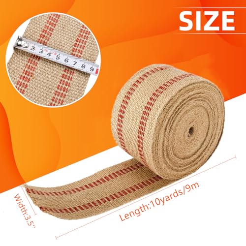 YaeCCC Jute Webbing,Upholstery Webbing for Chair,3.5"x10Yd Upholstery Strap - color: red, size: 3.5" x 10 Yd
