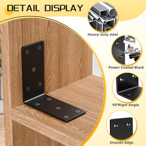 4 Pcs 5X 5 Heavy Duty L Brackets for Wood,90 Degree Angle Bracket,Thick4mm - color: 4mm- 4 PCS