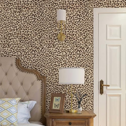 HueBurst Leopard Peel and Stick Wallpaper 17.3"x240" Cheetah Contact Paper Self Adhesive Brown Wallpaper Removable Waterproof Art DIY Wall Paper for Bedroom Living Room (28.8sq.ft.) - size: 17.3" x 240"