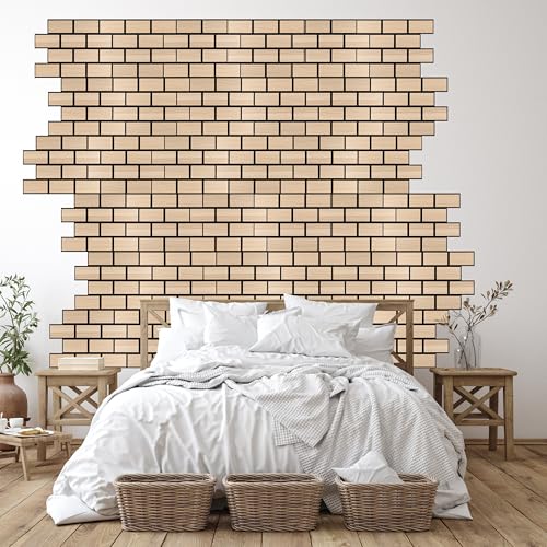 WoveN SounD Brick Acoustic Panels, Natural Oak, 16 Pack, 16x12 in - color: Brick, Wood Veneer, Natural Oak, 16 Pack