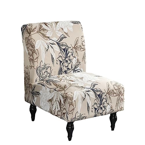 Eco-Ancheng Armless Chair Slipcover Removable Armless Accent Chairs Covers Washable Armless Slipper Chair Slipcover Printed Armless Chair Furniture Protector Covers for Living Dining Room Hotel - color: H170