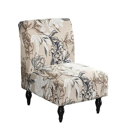 Eco-Ancheng Armless Chair Slipcover Removable Armless Accent Chairs Covers Washable Armless Slipper Chair Slipcover Printed Armless Chair Furniture Protector Covers for Living Dining Room Hotel - color: H170