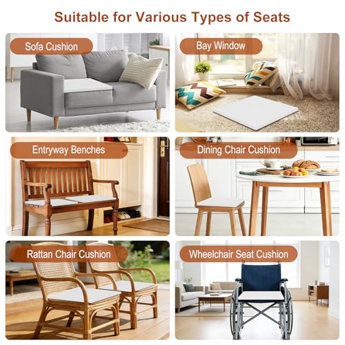 High Density Upholstery Foam 1" X 24" X 24", 3PCS Couch Cushion Replacement - size: 1" X 24" X 24"