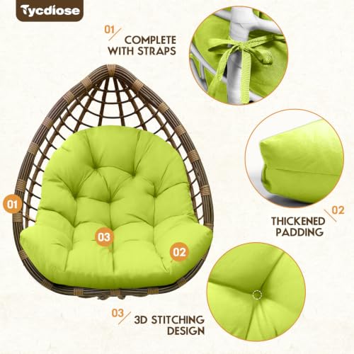 Egg Chair Cushion Replacement, Waterproof Outdoor Hanging Egg Chair Cushion Hammock Swing Chairs Cushions Pads, U-Shaped Thickened Cushions for Hanging Eggs Chairs, 47x33x7 Inch (Light Green) - color: Light Green