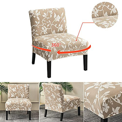Eco-Ancheng Armless Chair Slipcover Removable Armless Accent Chairs Covers Washable Armless Slipper Chair Slipcover Printed Armless Chair Furniture Protector Covers for Living Dining Room Hotel - color: A19