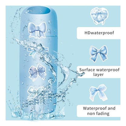 54Pcs Blue Bows Stickers Pack - Waterproof Stickers for Gifts,Scrapbooking,Laptop,Water Bottles,Skateboards,Mobile Phone SPKMMM - color: H