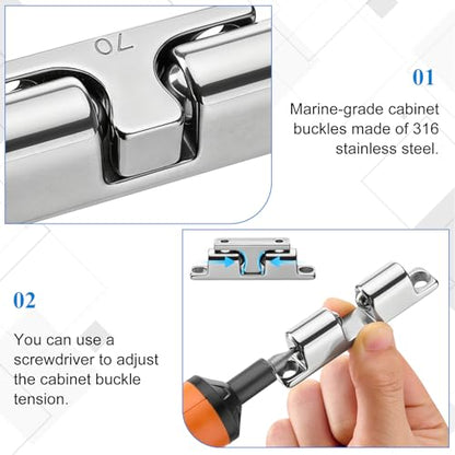 4 Pack Double Ball Tension Double Roller Catch 316 Stainless Steel