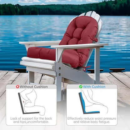 Adirondack Chair Cushion Waterproof Outdoor Rocking Chair Pads - color: Burgundy